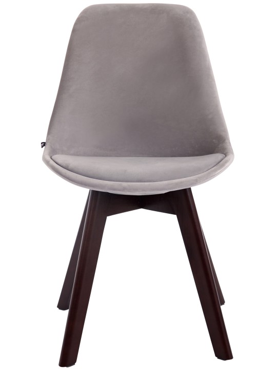 4 vierailijatuolin setti Borneo V2 sametti pähkinä, harmaa