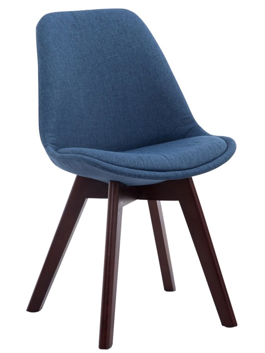 4 vierailijatuolin setti Borneo V2 pähkinä kangas, sininen