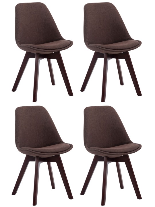 4 vierailijatuolin setti Borneo V2 pähkinä kangas, ruskea