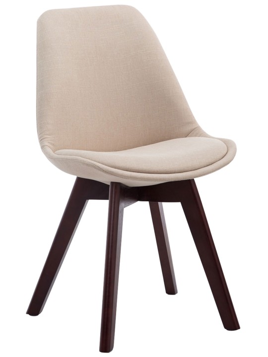 4 vierailijatuolin setti Borneo V2 pähkinä kangas, kermanvärinen