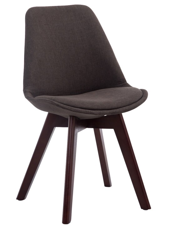 4 vierailijatuolin setti Borneo V2 pähkinä kangas, tummanharmaa