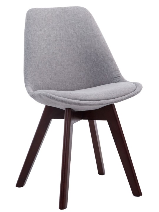 4 vierailijatuolin setti Borneo V2 pähkinä kangas, harmaa