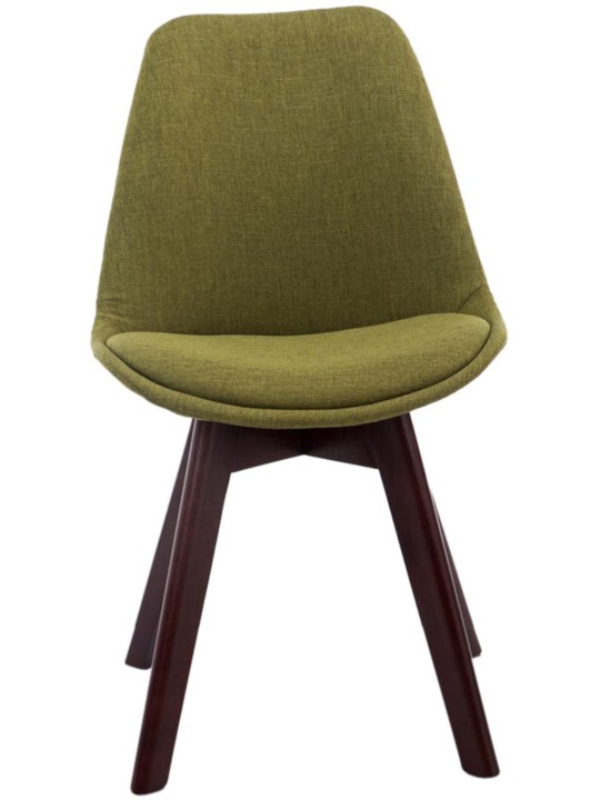 4 vierailijatuolin setti Borneo V2 pähkinä kangas, vihreä