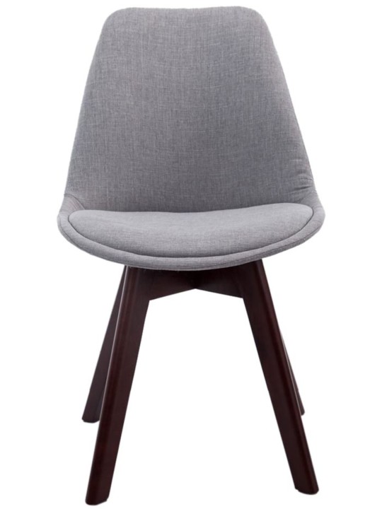 4 vierailijatuolin setti Borneo V2 pähkinä kangas, harmaa