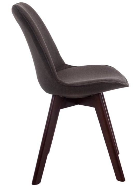 4 vierailijatuolin setti Borneo V2 pähkinä kangas, tummanharmaa