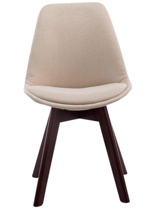 4 vierailijatuolin setti Borneo V2 pähkinä kangas, kermanvärinen