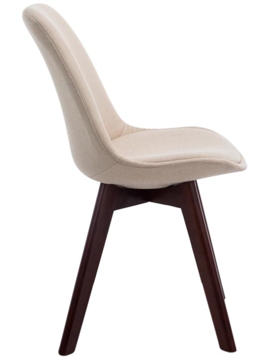 4 vierailijatuolin setti Borneo V2 pähkinä kangas, kermanvärinen