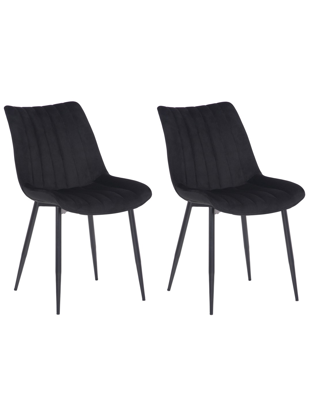 2 tuolin setti Rahden velvet, musta