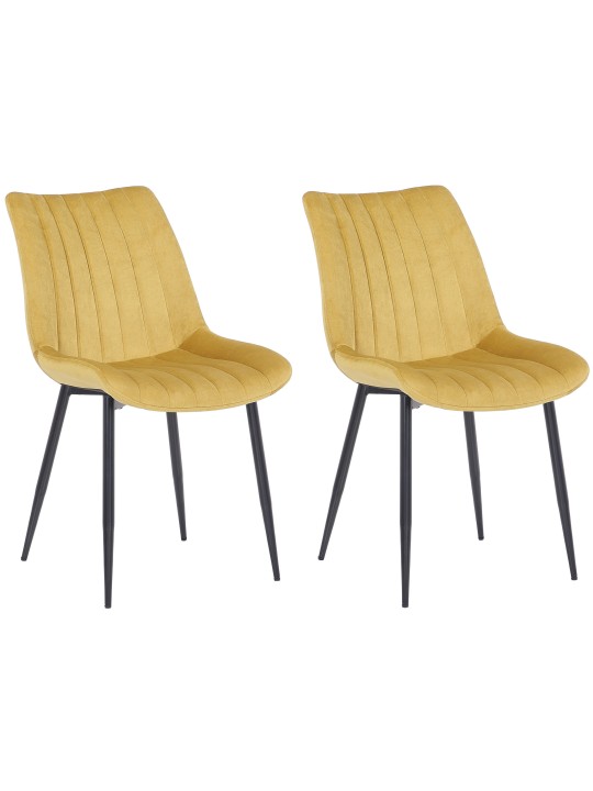 2 tuolin setti Rahden velvet, keltainen