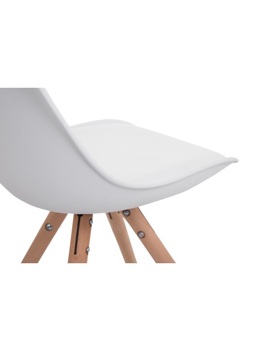 4 tuolin setti Toulouse keinonahkaa pyöreä natural, valkoinen