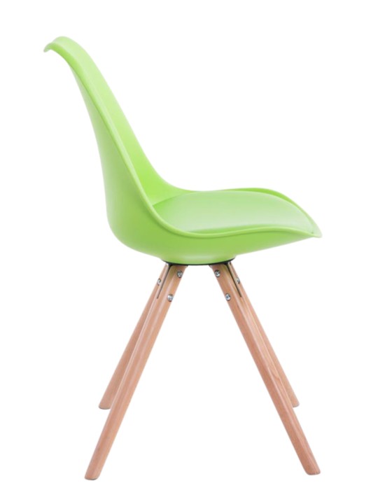 4 tuolin setti Toulouse keinonahkaa pyöreä natural, vihreä