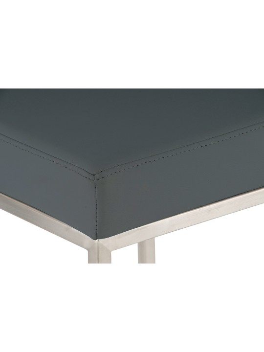 2 baarituolisarja Montreal 85 keinonahka ruostumaton teräs, harmaa