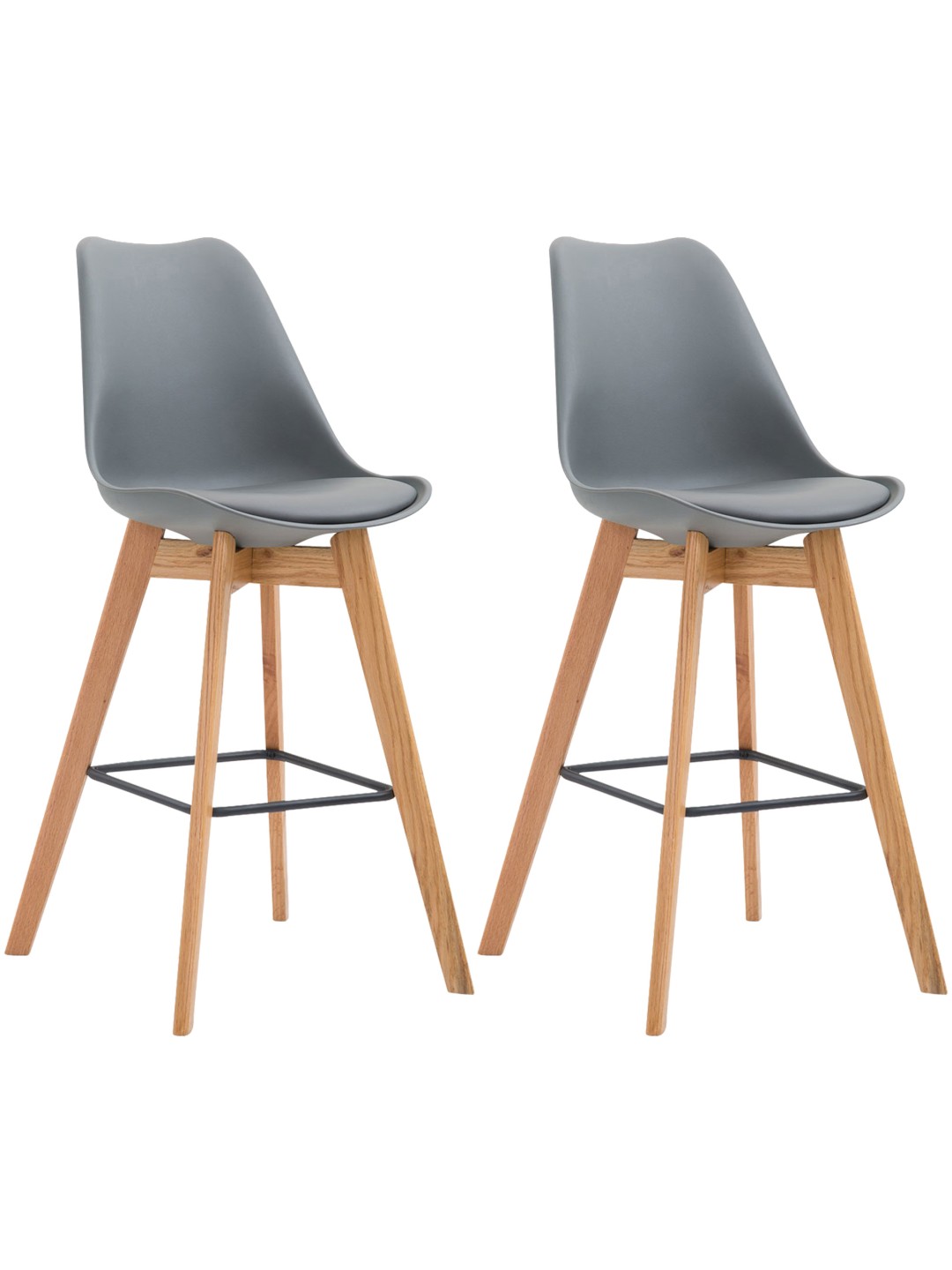 Setti 2 baarijakkaraa Metz natural natural, harmaa