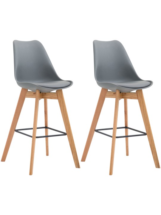 Setti 2 baarijakkaraa Metz natural natural, harmaa