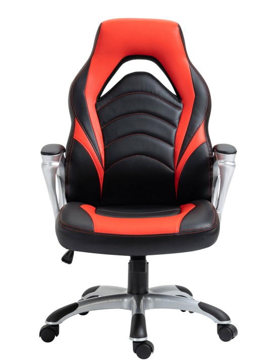 Foxton keinonahkainen työtuoli, musta/punainen