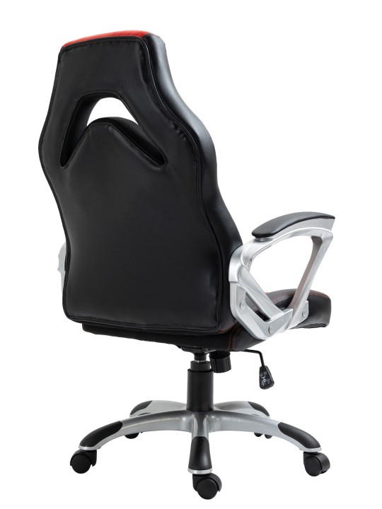 Foxton keinonahkainen työtuoli, musta/punainen