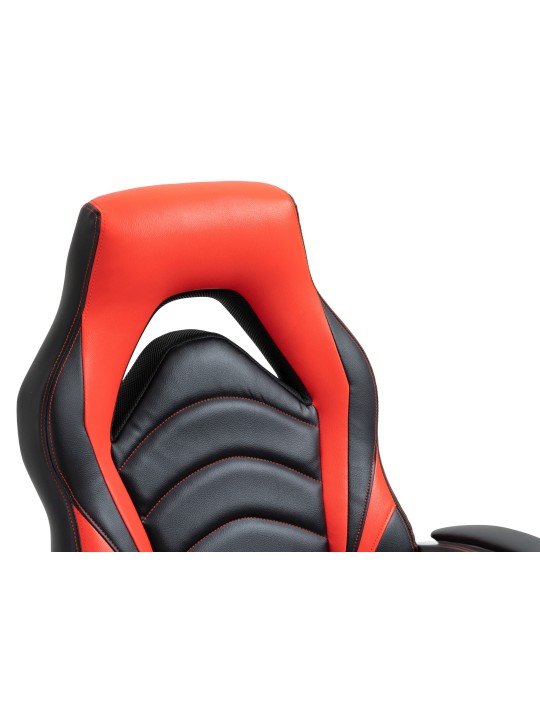 Foxton keinonahkainen työtuoli, musta/punainen