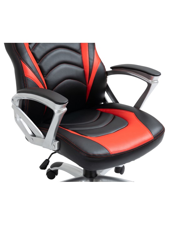 Foxton keinonahkainen työtuoli, musta/punainen