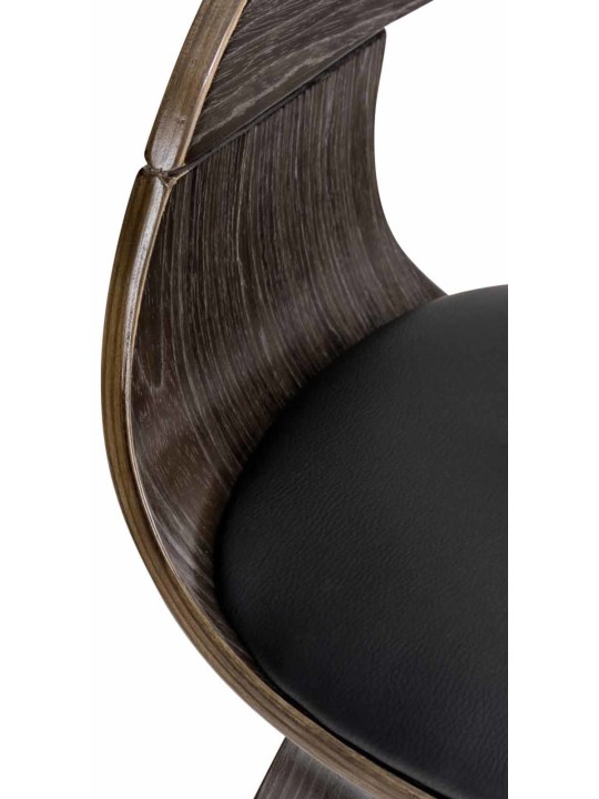 2 tuolin setti Kingston keinonahkaa, musta/harmaa