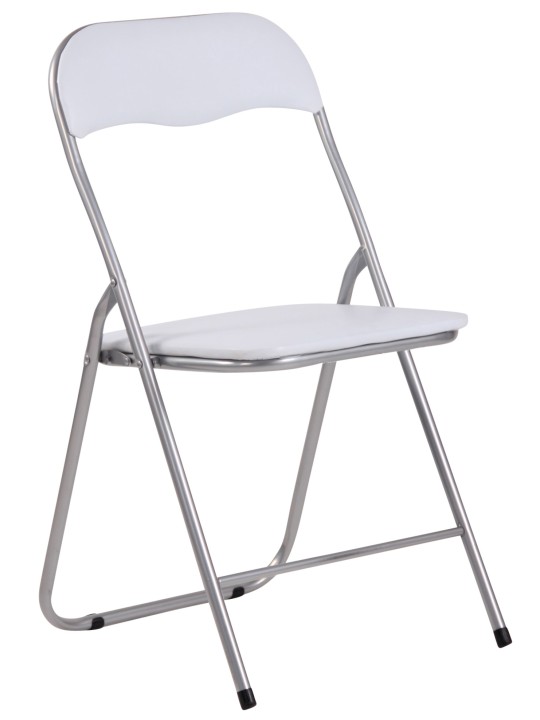 Set of 4 folding chairs Felix, valkoinen/hopea