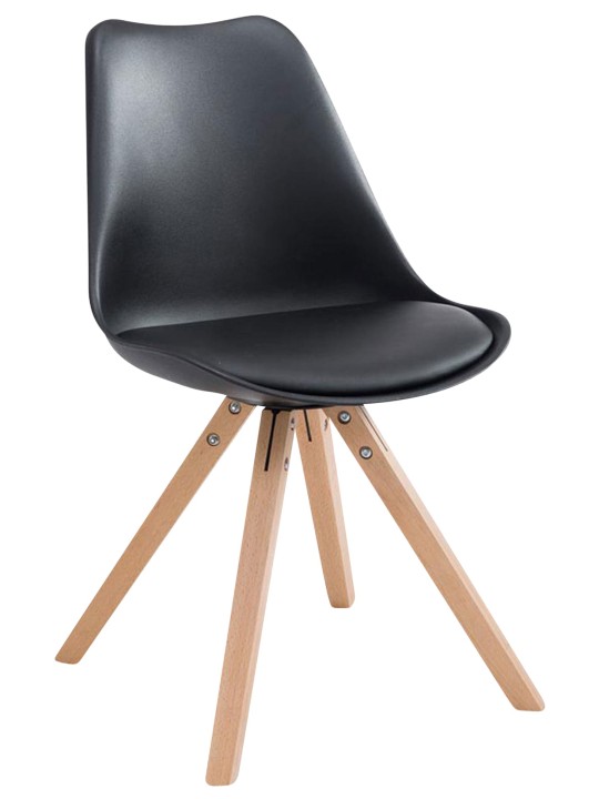 4 tuolin setti Toulouse Faux Leather Natura Square, musta