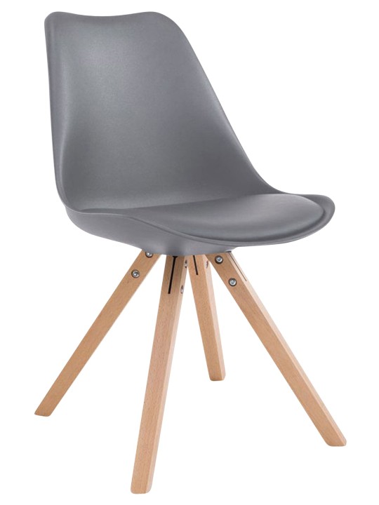 4 tuolin setti Toulouse Faux Leather Natura Square, harmaa