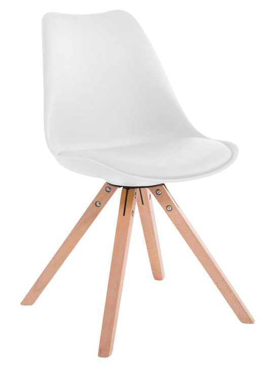 4 tuolin setti Toulouse Faux Leather Natura Square, valkoinen