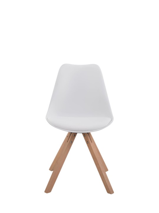 4 tuolin setti Toulouse Faux Leather Natura Square, valkoinen