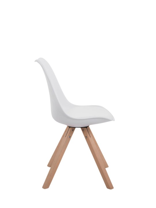 4 tuolin setti Toulouse Faux Leather Natura Square, valkoinen