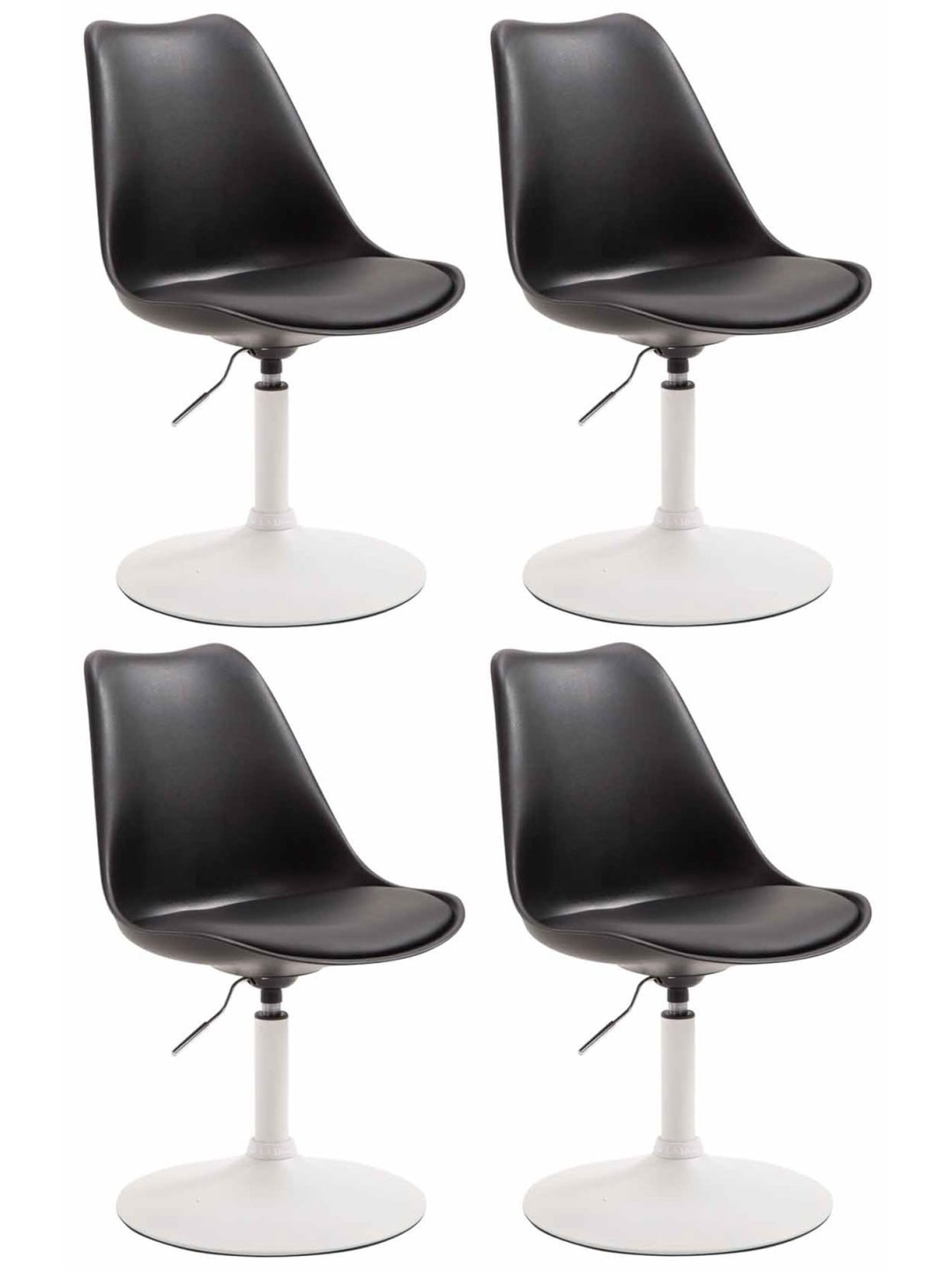 Set of 4 dining chairs Maverick W plastic, musta