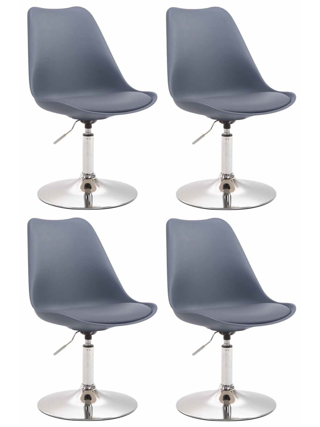 Set of 4 dining room chairs Maverick C plastic, harmaa