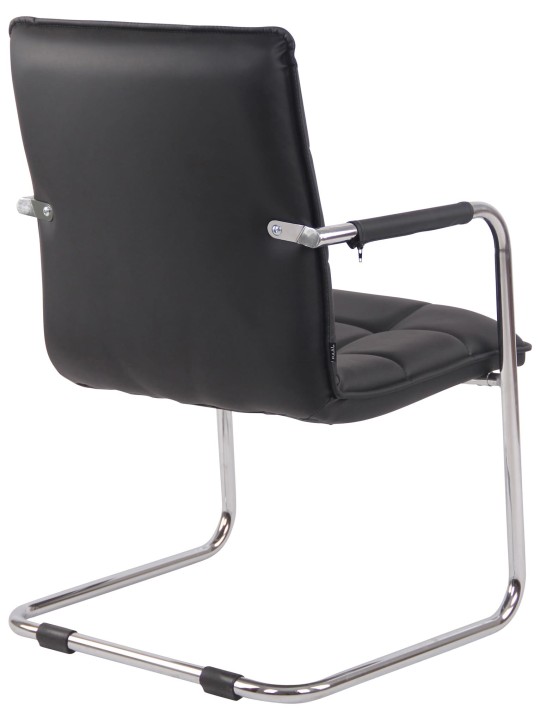 2 vierailijatuolin setti Gandia keinonahka kromi, musta