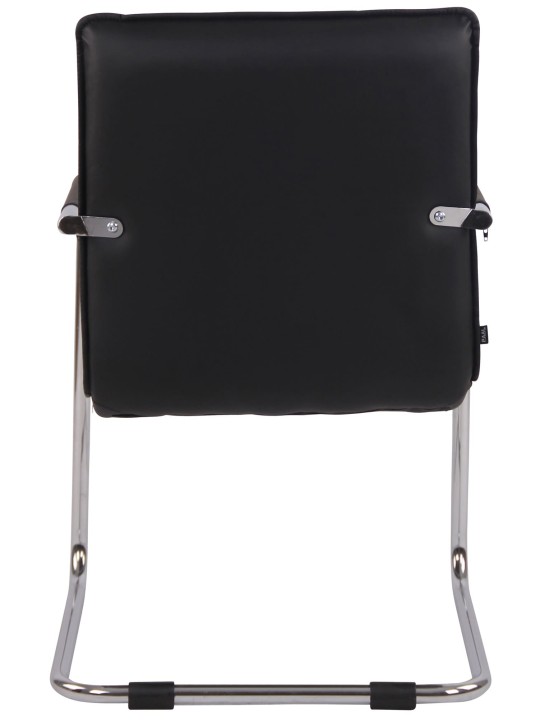 2 vierailijatuolin setti Gandia keinonahka kromi, musta