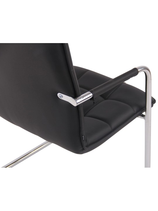 2 vierailijatuolin setti Gandia keinonahka kromi, musta