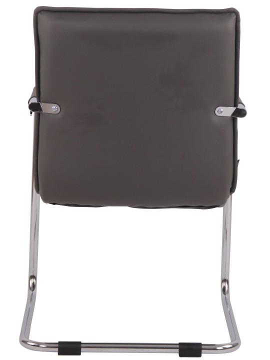 2 vierailijatuolin setti Gandia keinonahka kromi, harmaa