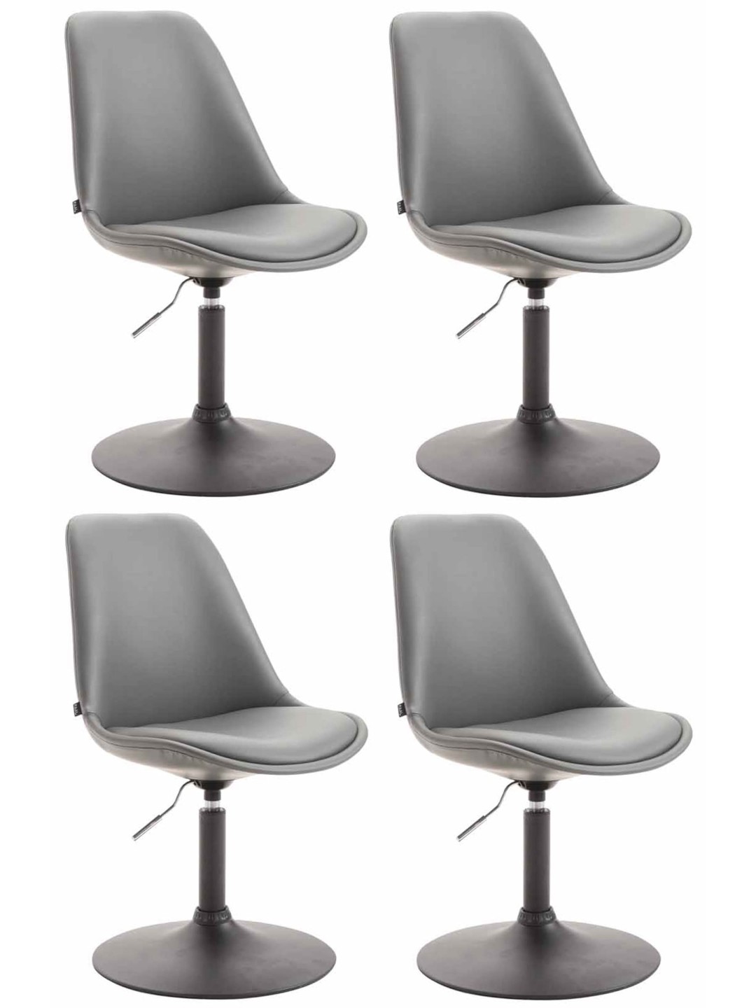 Set of 4 dining chairs Maverick B faux leather, harmaa