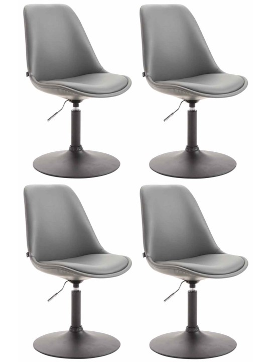 Set of 4 dining chairs Maverick B faux leather, harmaa