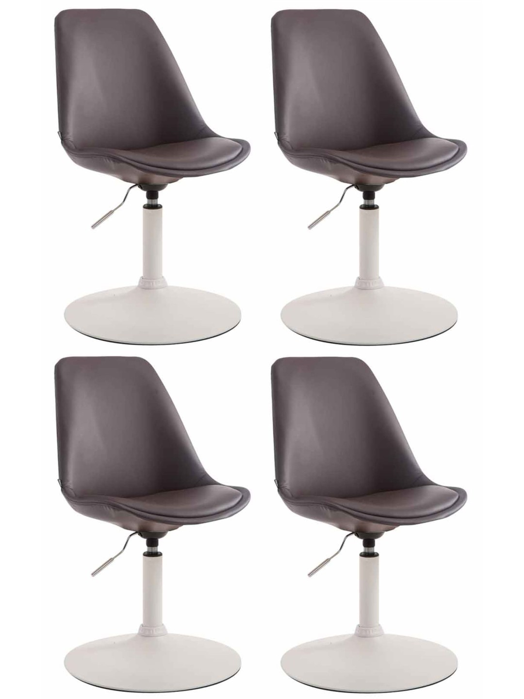 Set of 4 dining room chairs Maverick W faux leather, ruskea