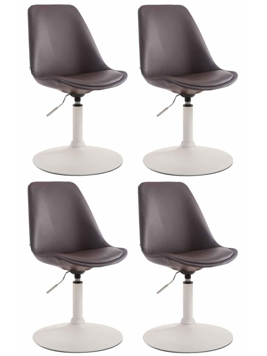 Set of 4 dining room chairs Maverick W faux leather, ruskea