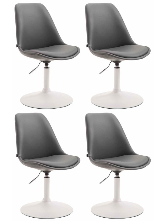 Set of 4 dining room chairs Maverick W faux leather, harmaa