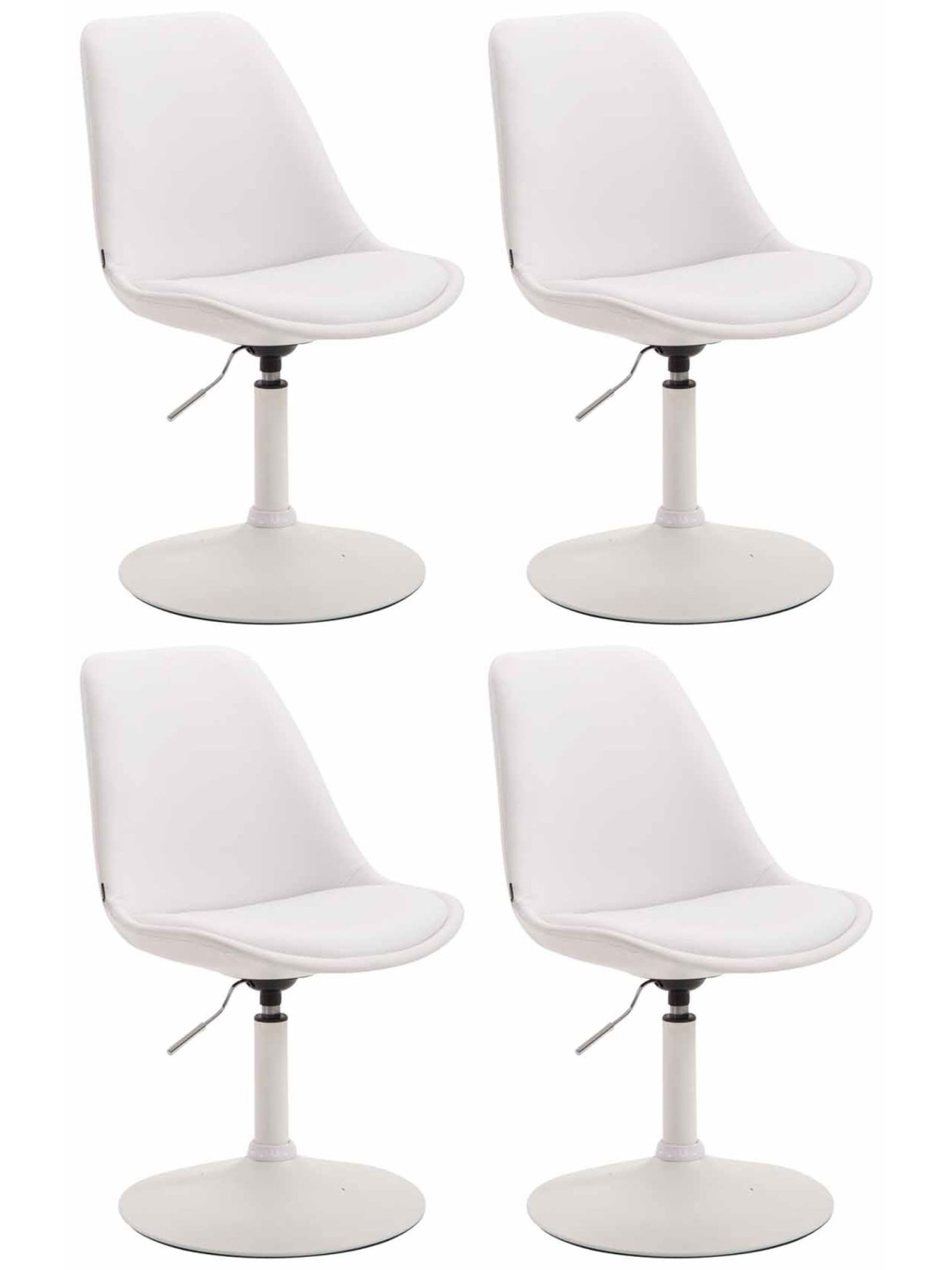 Set of 4 dining room chairs Maverick W faux leather, valkoinen