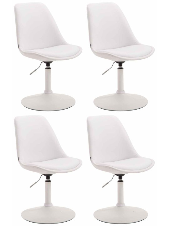 Set of 4 dining room chairs Maverick W faux leather, valkoinen