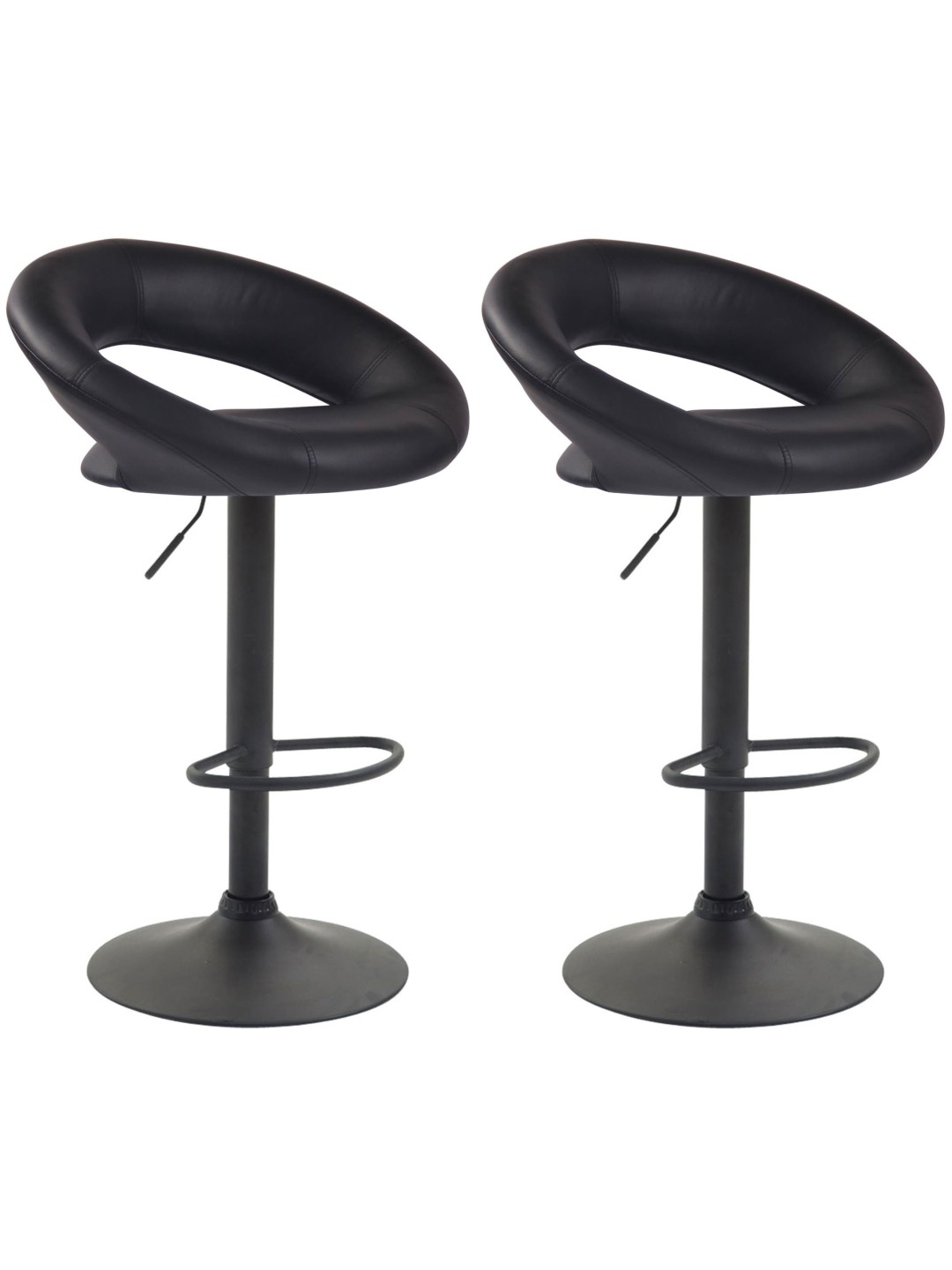 2 baarijakkaran setti Olinda keinonahkaa, musta