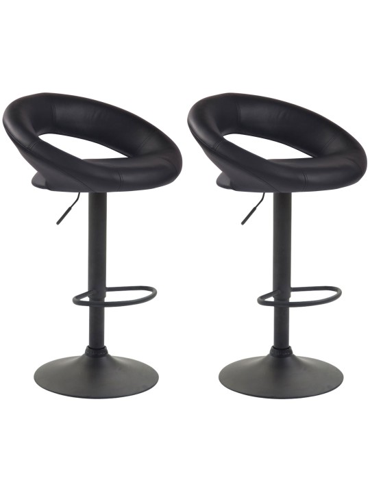 2 baarijakkaran setti Olinda keinonahkaa, musta