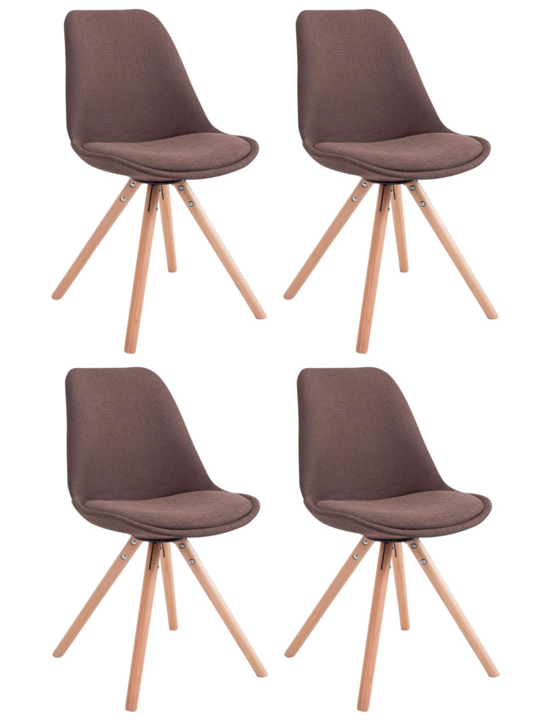 4 tuolin setti Toulouse kangas Natura pyöreä, ruskea