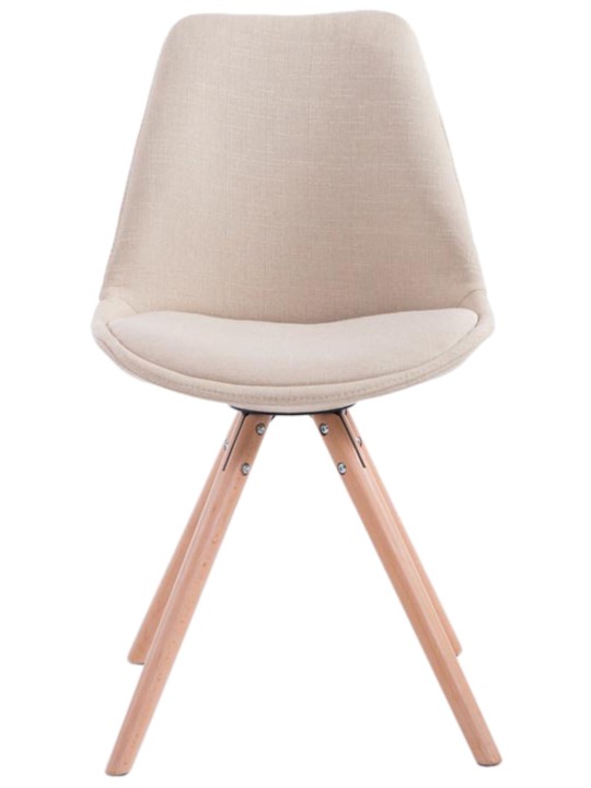 4 tuolin setti Toulouse kangas Natura pyöreä, kermanvärinen