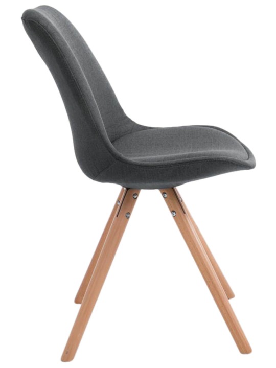 4 tuolin setti Toulouse Fabric Natura Round, tummanharmaa