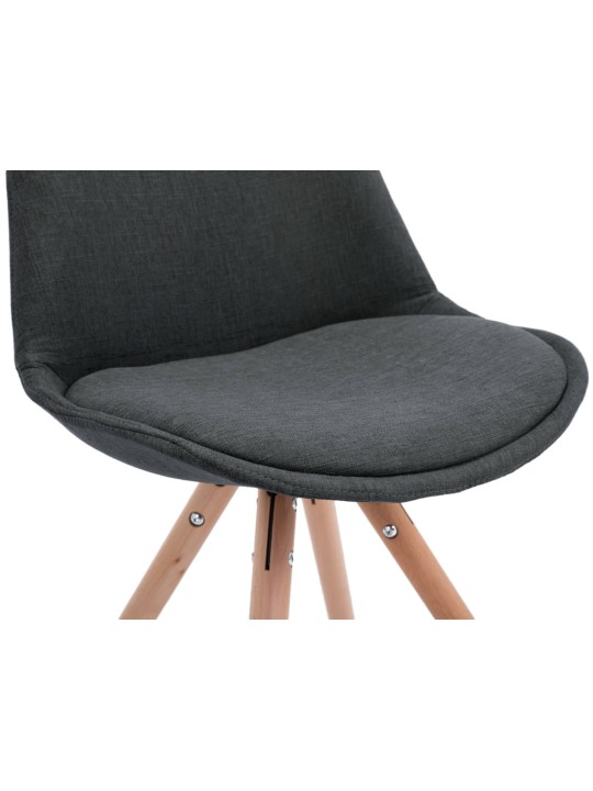 4 tuolin setti Toulouse Fabric Natura Round, tummanharmaa