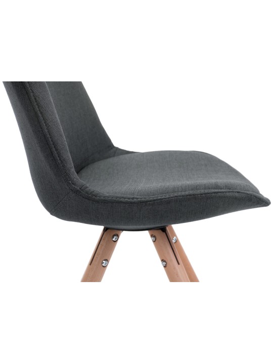 4 tuolin setti Toulouse Fabric Natura Round, tummanharmaa