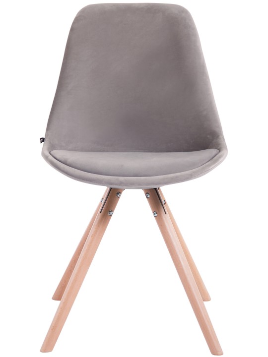 4 tuolin setti Toulouse sametti pyöreä natural, harmaa